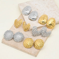 1 Pair/Package IG Style Casual Round Oval Red Heart Polishing 304 Stainless Steel 18K Gold Plated Ear Studs