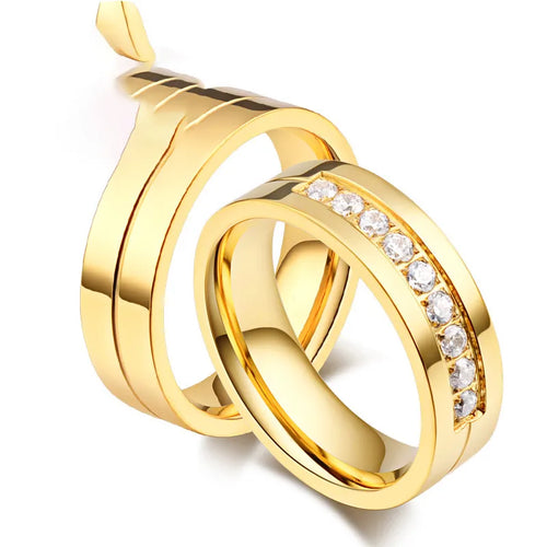 fashion geometric titanium steel rings polishing zircon stainless steel rings
