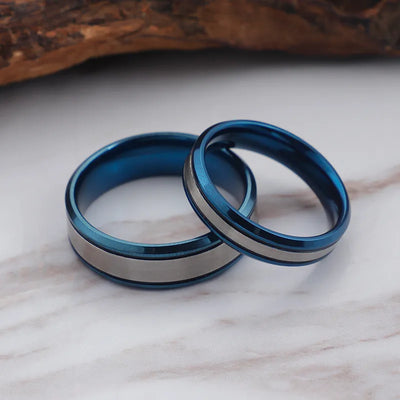 simple style geometric titanium steel rings