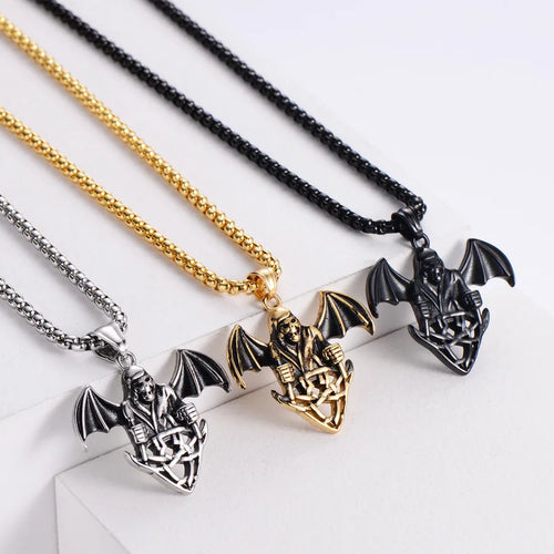 Vintage Style Dragon Necklace for Men in Metal Material