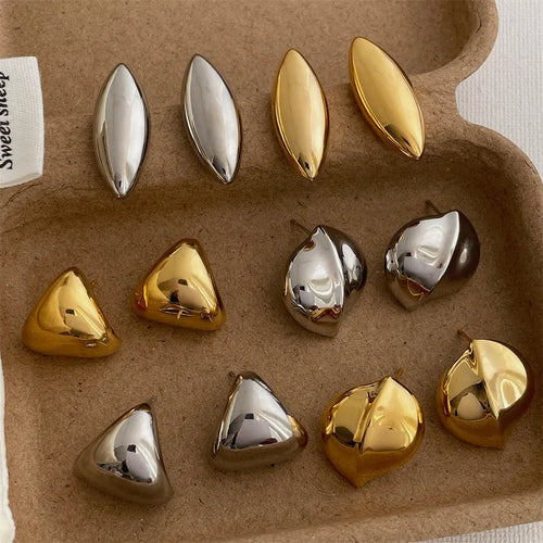 1 Pair Retro Classic Style Geometric Plating Alloy Ear Studs