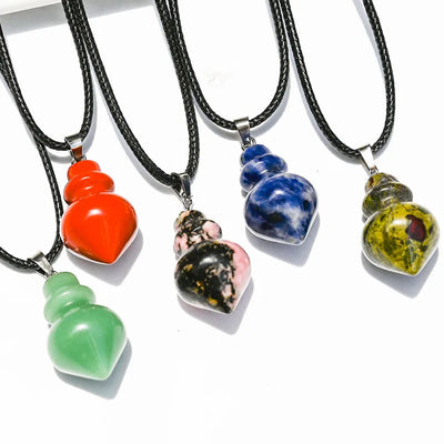 Natural Crystal Quartz Pendulum Pendant Amulet Purple Crystal Dongling Jade Star System Fantastical Large Belly Peach Cone Body Jewelry