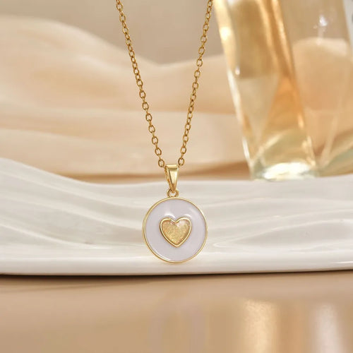 Fashionable Minimalist Oil Drop Geometry Heart Lockbone Necklace Luxury Sensation Pendant Versatile Jewelry For Women