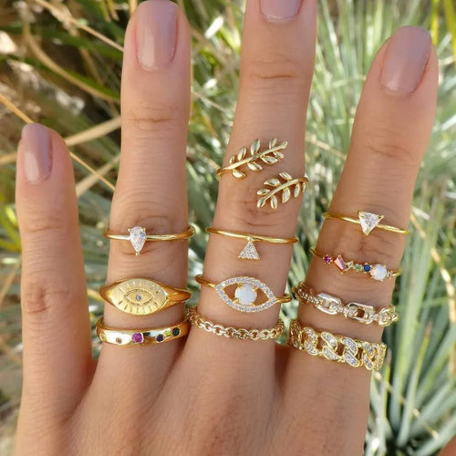 fashion geometric alloy plating artificial gemstones women's