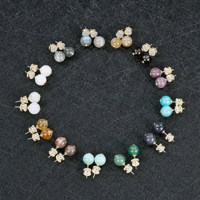 Micro-inlaid Zirconia Hair Crystal Earrings Vintage Feel Copper Material Women's Jewelry