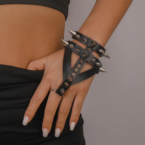 Gothic Geometric Pu Alloy Wholesale Bracelets