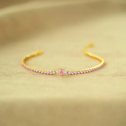 925 Sterling Silver Tennis Chain Bracelets Elegant Simple Style