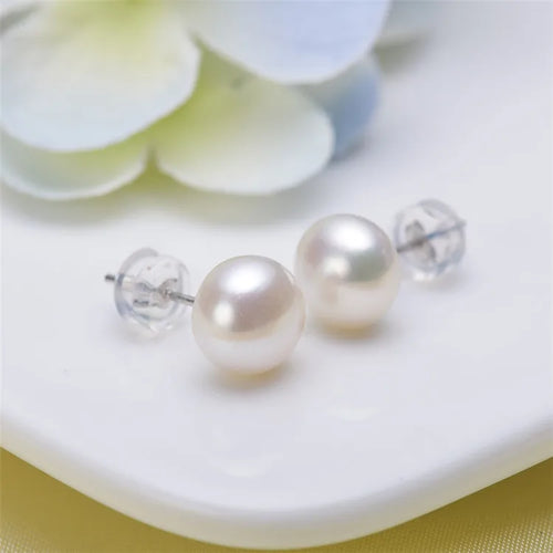1 Pair Pearl Freshwater pearl earrings Geometric Ear Studs