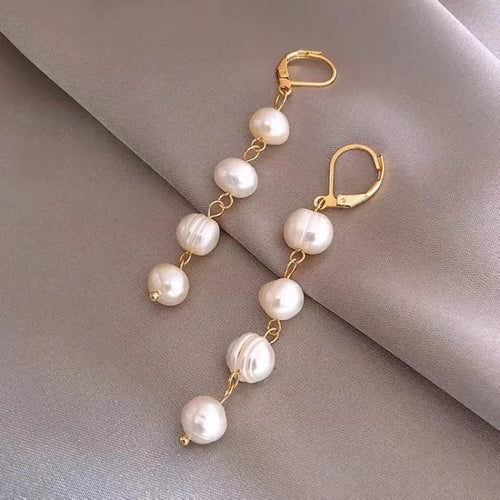 fashion geometric pearl plating earrings 1 pair