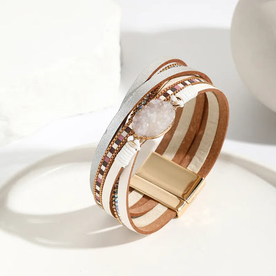 Ethnic Style Classic Style Circle Pu Leather Braid Women's Bangle