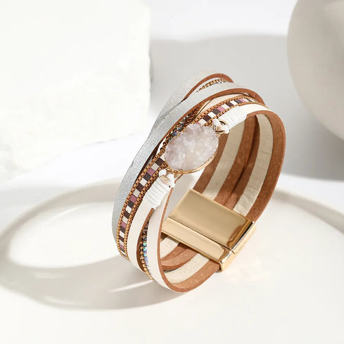Ethnic Style Classic Style Circle Pu Leather Braid Women's Bangle