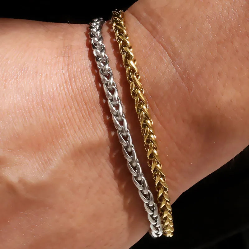 Hip-Hop Solid Color 304 Stainless Steel Men's Bracelets