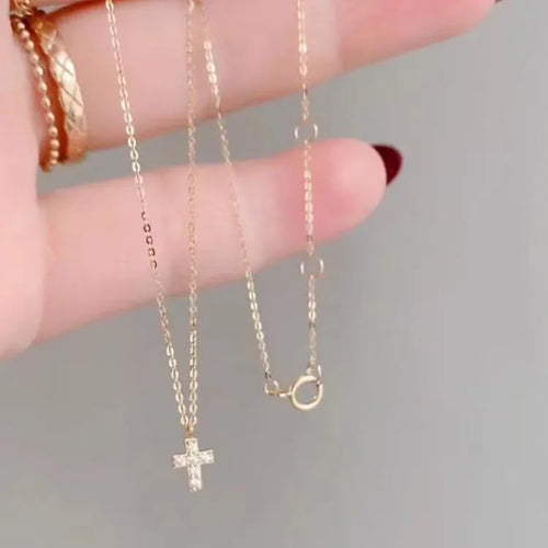 925 Sterling Silver cable chain Cross Pendant Necklace