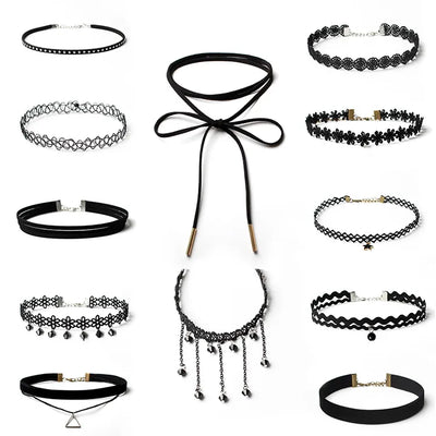 Fashion Flower Alloy velvet Lace Woven Chain Choker Wholesale