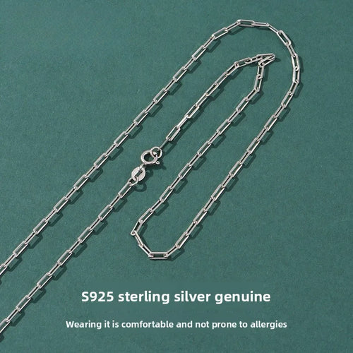 Three-dimensional Cross Sweater Chain for Women in 925 Sterling Silver with Cable Chain Design