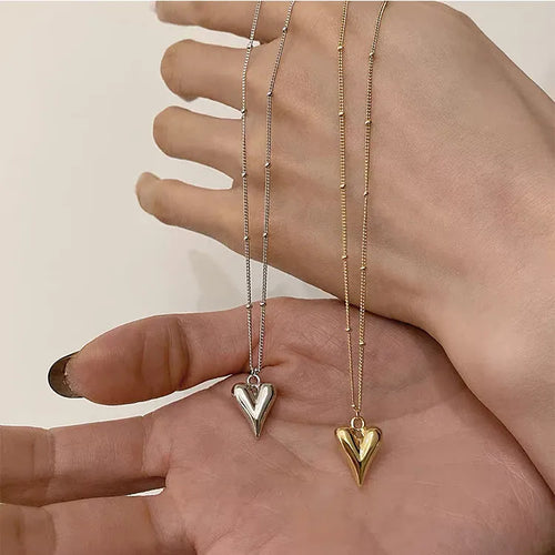 fashion heart alloy patchwork plating women's pendant necklace
