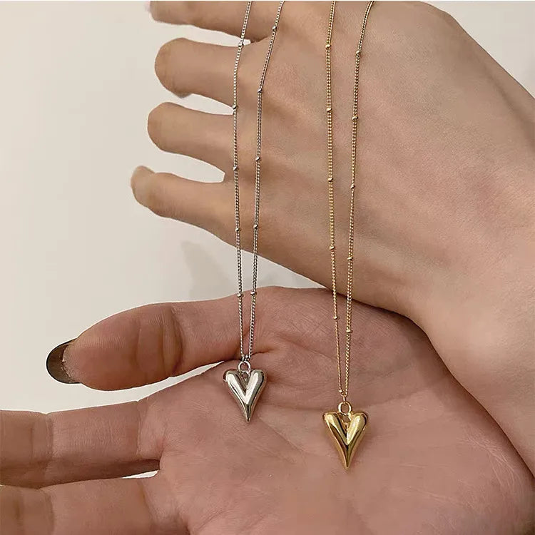 fashion heart alloy patchwork plating women's pendant necklace