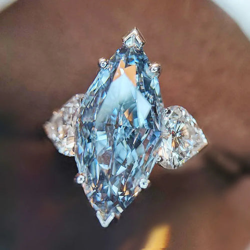 fashion sparkling marquise-shaped heart-shaped zircon copper ring jewelry