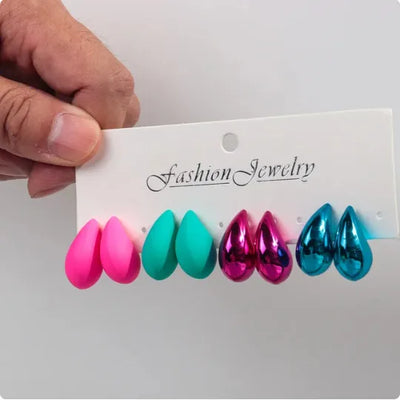 wholesale jewelry ig style classic style water droplets arylic plating ear studs