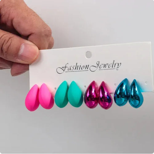 wholesale jewelry ig style classic style water droplets arylic plating ear studs