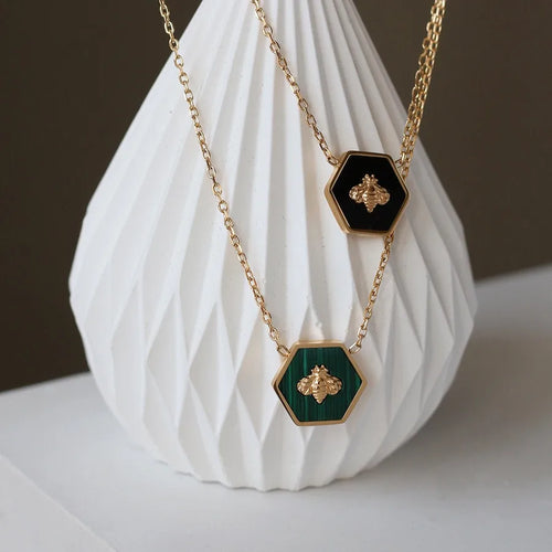 Wholesale Jewelry Fashion 304 Stainless Steel Acrylic 18K Gold Plated Necklace