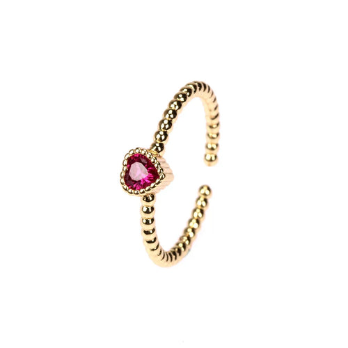 fashion heart metal diamond artificial gemstones women's