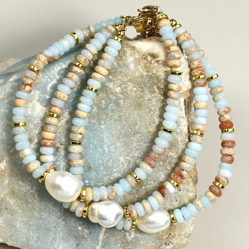 Ethnic Style Irregular 316L Stainless Steel  Shoushan stone Beaded Chain Beaded Bracelets Wholesale