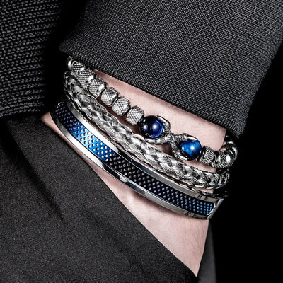 Retro Punk Geometric Titanium Steel Men's Bracelets Men Cuff & Bangle