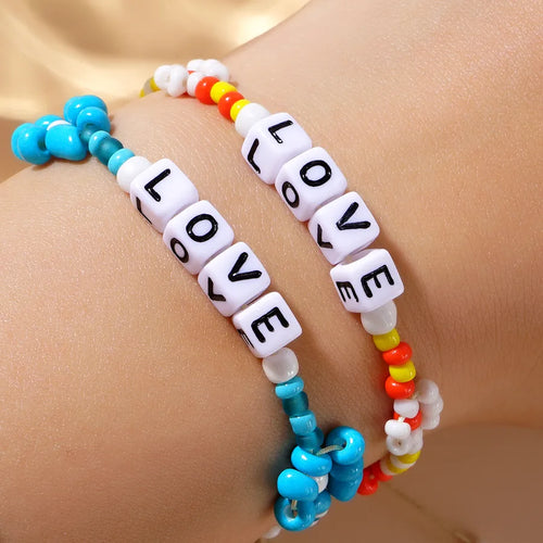 Beading Seed Bead Drawstring Bracelets for Women with Rope Chain Cord In Chain