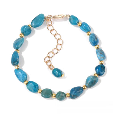 Fashionable Natural Crystal Bracelet Alloy Lobster Clasp Multicolored Geometric Pattern Women's Stylish Hand Chain Accessory