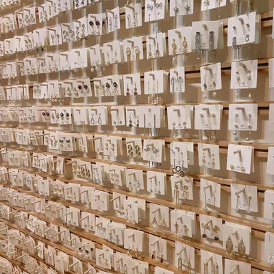 Sterling Silver Needle Earrings Light Luxury Minority High Sense Personalized Earrings Micro Inlaid Pearls Ear Studs Ins Style