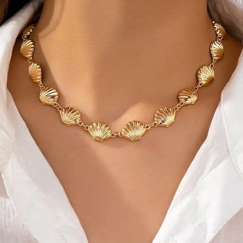 Sweet Shell Element Necklace Women's Fashion Jewelry Casual Elegant Summer Hawaii Tropical Style Zinc Alloy Lobster Clasp