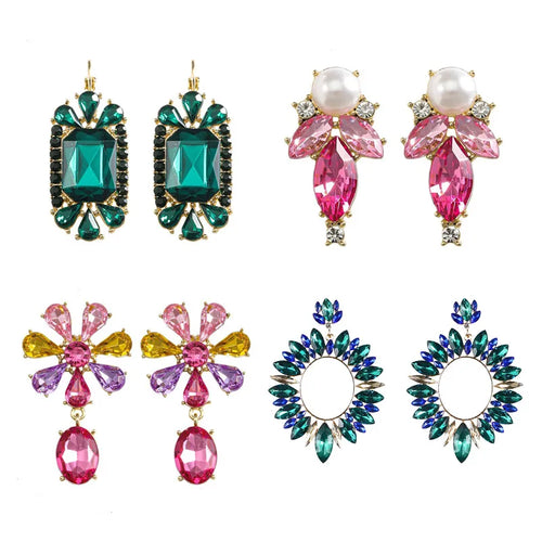1 Pair Elegant Glam Vintage Style Geometric Flower Alloy Drop Earrings