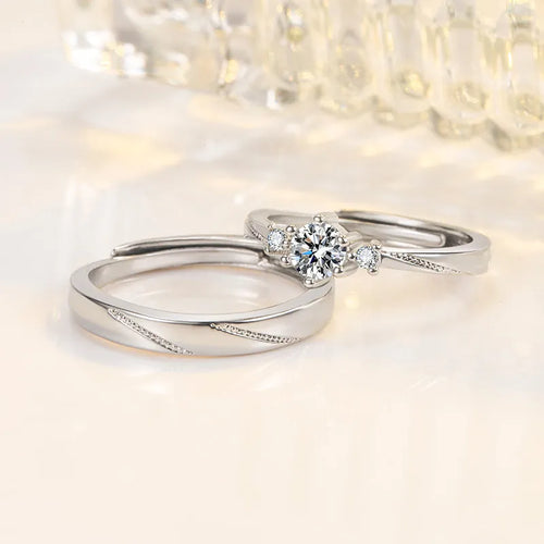 romantic geometric copper plating zircon open ring