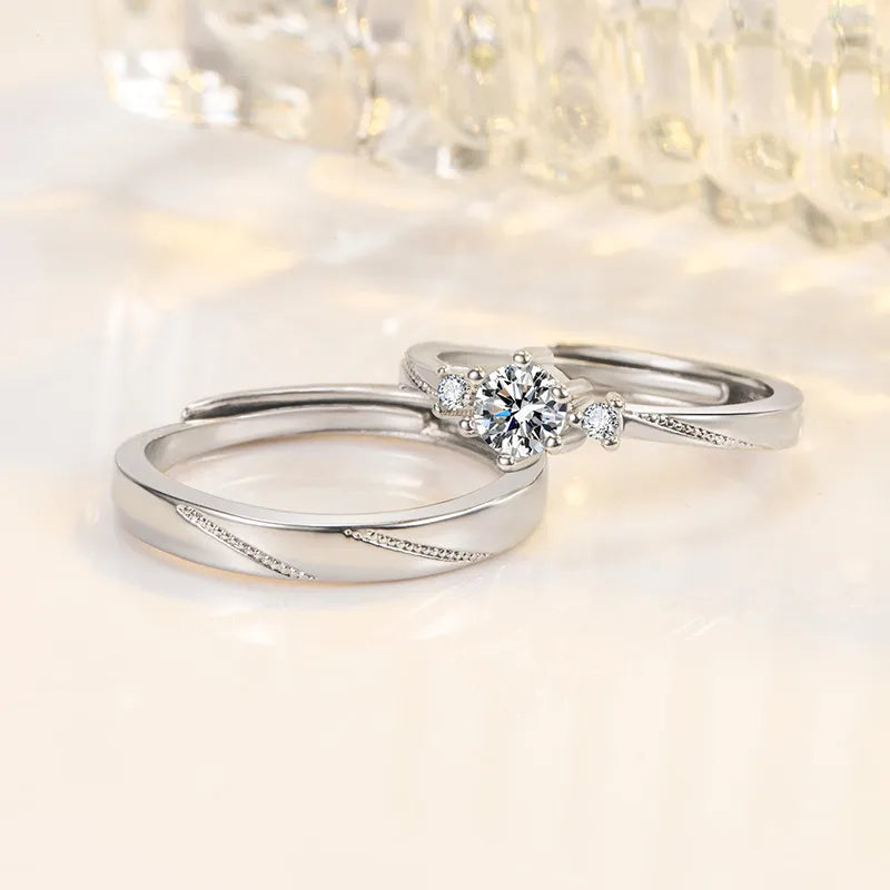 romantic geometric copper plating zircon open ring