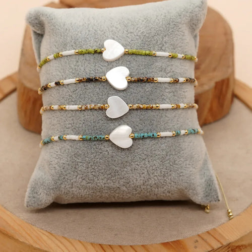 Elegant Lady Geometric Seed Bead Cord String Stretch Adjustable String Bracelets Wholesale