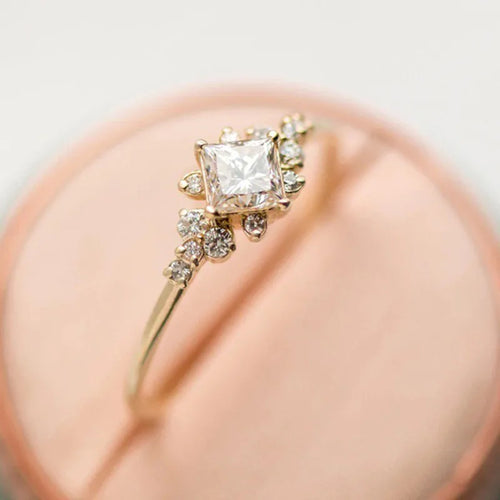 elegant streetwear geometric alloy inlay zircon women's rings