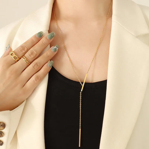 Wholesale Jewelry Fashion Geometric 304 Stainless Steel 18K Gold Plated Necklace