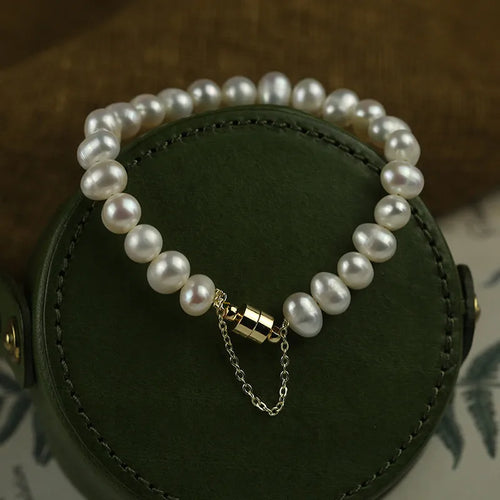korean new freshwater pearl bracelet geometric alloy hand accessories female