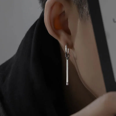 1 piece hip-hop geometric stainless steel plating men's drop earrings