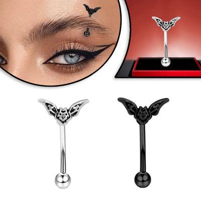 1 Piece Eyebrow Studs Rock Punk Bat Copper Plating White Gold Plated Eyebrow Studs