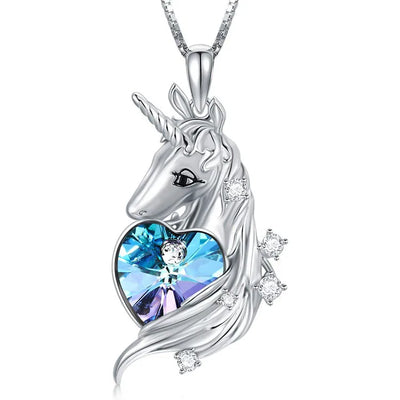 Alloy Inlay Heart Shape Rhinestones Pendant Necklace