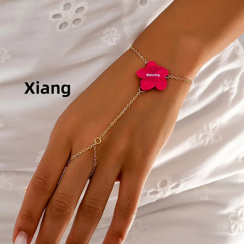Bohemian Metal Lacquer Foldable Flower Ring for Women Party Multi-Occasion Wear Accessory