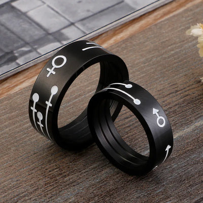 korean style geometric titanium steel rings