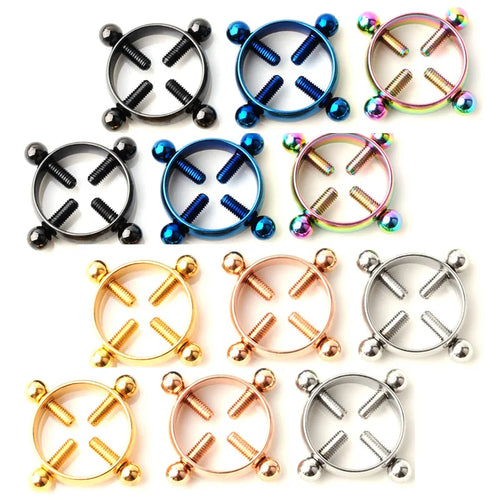 adjustable stainless steel piercing jewelry electroplating clip wholesale