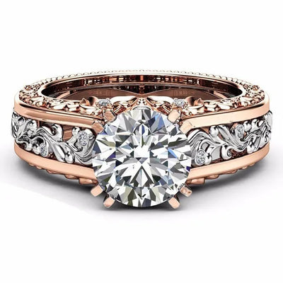 retro simple style flower artificial gemstones alloy wholesale rings