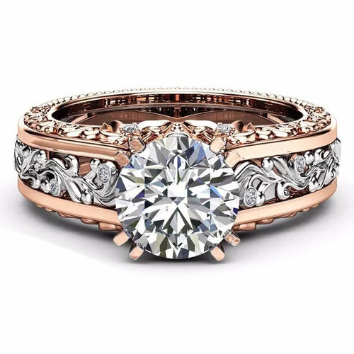 retro simple style flower artificial gemstones alloy wholesale rings