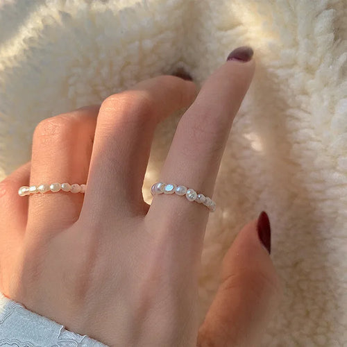 elegant irregular freshwater pearl rings