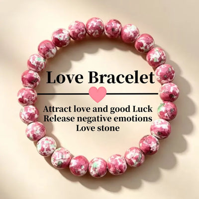 Round Pattern Couple Bracelets Featuring Natural Stone Beading with Twisted Rope Chain Material