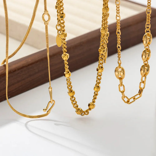 Elegant 18K Gold Plated Brass Necklace For Women  Style Ins Design High-End Feelings Non-Fading Jewelry